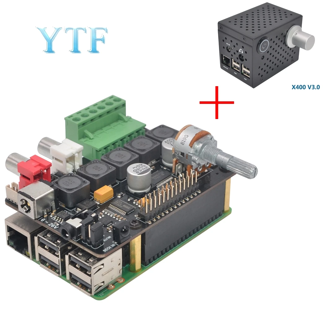 Raspberry Pi 3 2B 3B + X400 V3.0 Аудио Плата расширения HiFi усилитель 60 Вт|Аксессуары для