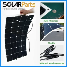 100W high efficiency semi- flexible solar panels solar modules for RV/Boat/Golf cart/Marine/Yachts/Home use