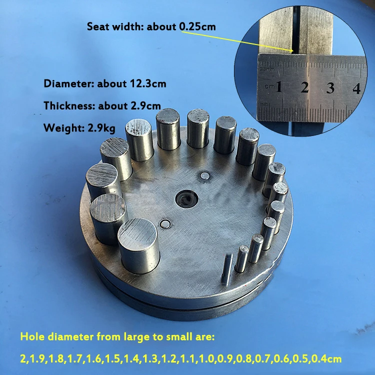 2,9 кг металлический диск резак 17 отверстие круговой удар DIY обработка ювелирных изделий удар инструменты для стемпинга HJ-B80