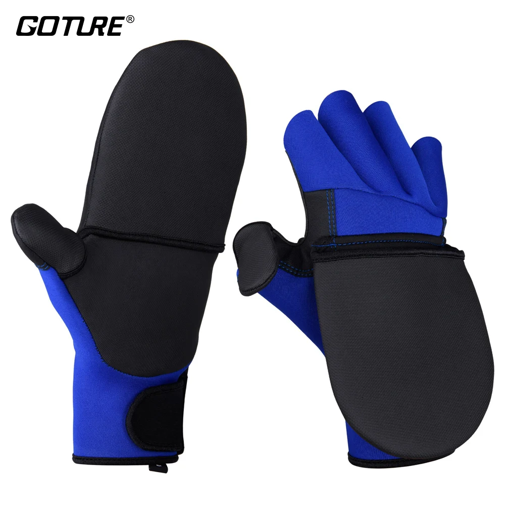 Складные рукавицы Goture VANGUARD рыболовные перчатки M // L/XL противоскользящие из