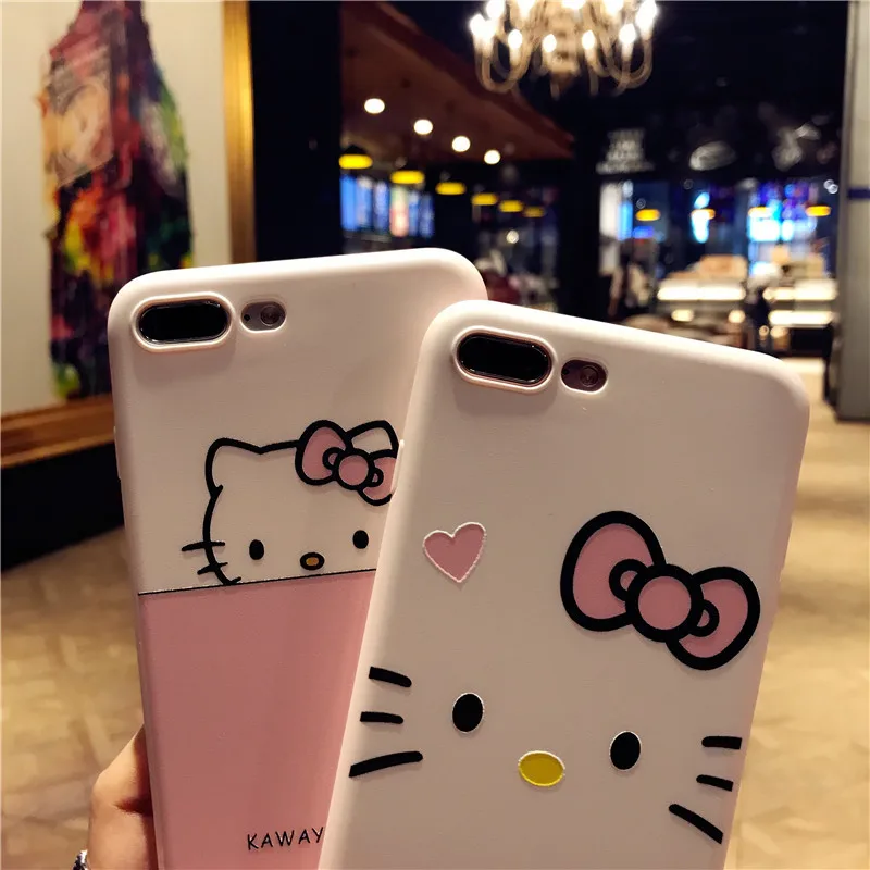 360 Полное покрытие розовый чехол для IPhone 8 Plus 6 6S 7 7Plus с Hello Kitty телефона Защитная