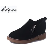 Женские ботильоны из искусственной замши на платформе; повседневная обувь без застежки; женские туфли-гладиаторы на плоской подошве с круглым носком; Размеры 35-39