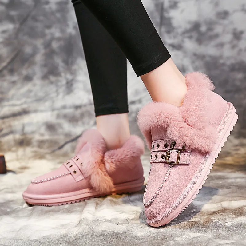 

botas mujer Winter Shoes Women Snow Boots Brand Real Leather zapatos de mujer Ladies footware Warm bota feminina Ankle Boots