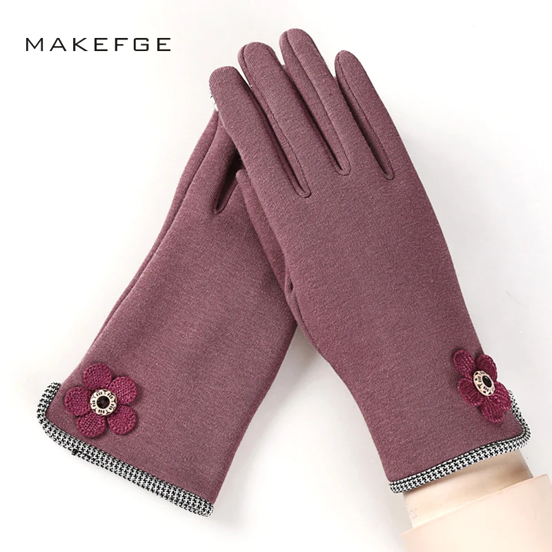 2018 новые зимние женские Элегантные перчатки осень Для женщин перчатки плюс бархатные толстые теплые однотонные Цвет варежки Винтаж моды
