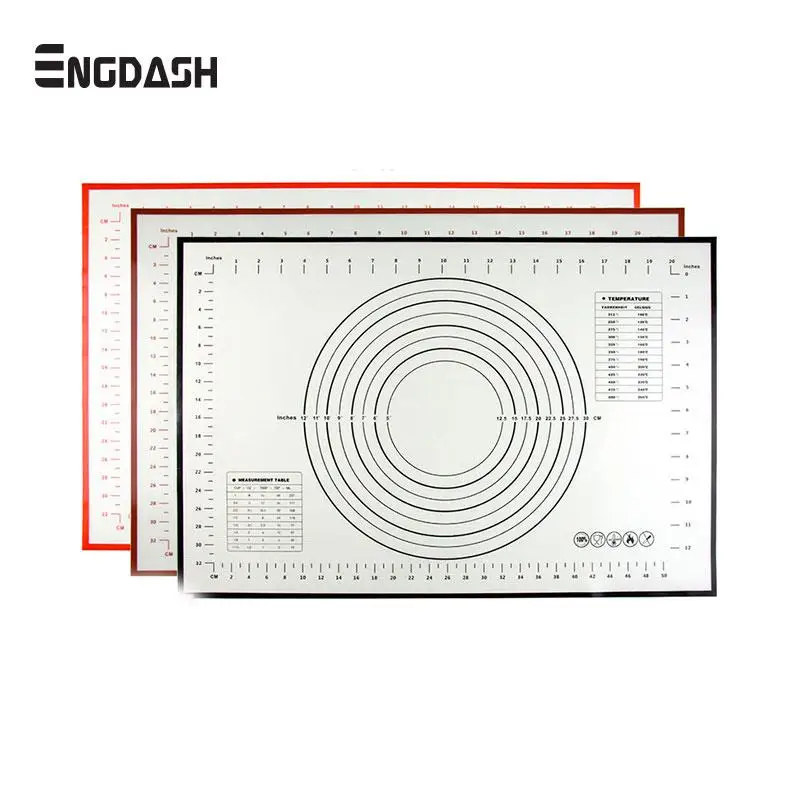 

ENGDASH 1pc No Stick Food Grade Silicone Baking Mat Rolling Pin Rolling Dough Pad Bakeware Mats Pads Kitchen Tools
