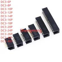 10 шт. DC3 6 P 8 P 10 P 14 P 16 P 20 P 26 P 30 P 2,54 мм разъем разъема ISP Мужской Двойной разделенный прямой IDC JTAG диод