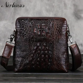 

Men Genuine leather Shoulder Bags Real Cowhide Crocodile Style Handbags Male Crossbody Messenger Bag Brand Designer Business Bag