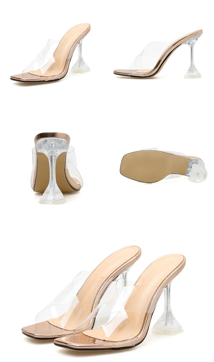 Eilyken/Дизайнерские прозрачные тапочки; женские высокий каблук из плексигласа; летняя обувь для вечеринок; женские Вьетнамки с прозрачными ремешками