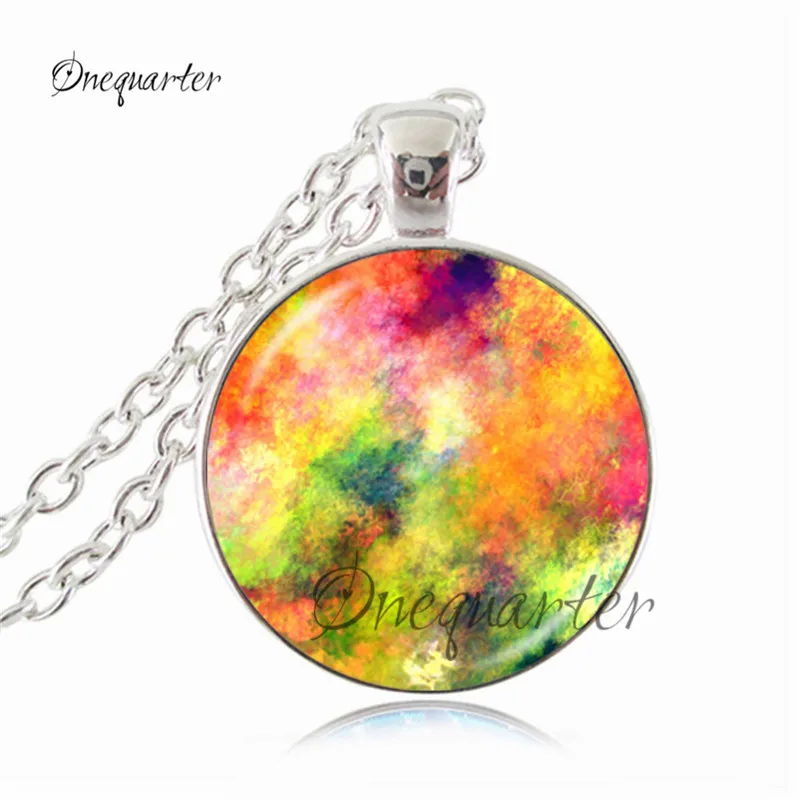 Floral flower necklace mandala pendant yoga om necklace glass cabochon jewelry Zen necklaces meditation,Buddhism jewellery women