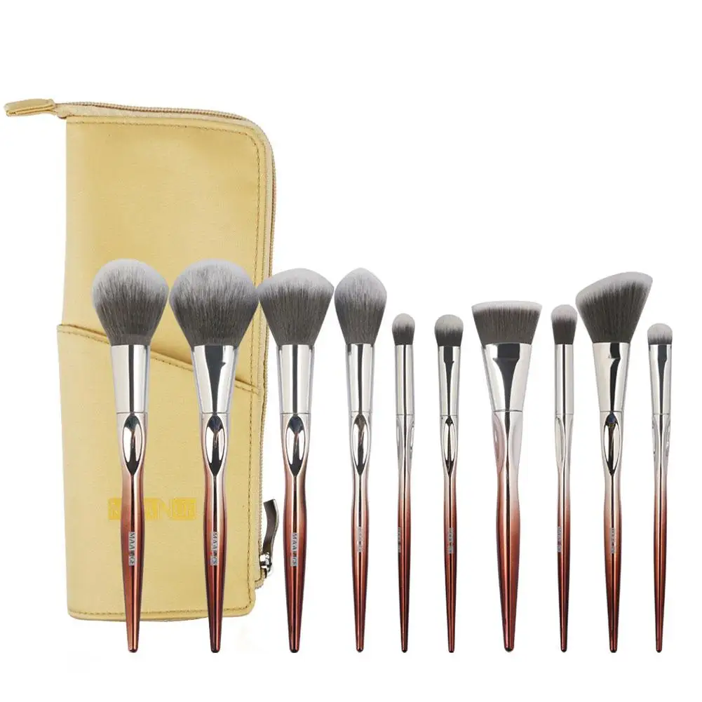 10Pcs Eyeshadow Contour Foundation Blending Makeup Brushes Set