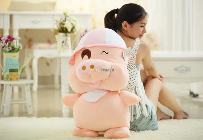 Fancytrader 59''  150 cm Biggest Giant Plush Stuffed Mcdull, Giant Plush Mcdull Pig, 2 hat colors available Free Shipping FT90113 (3)