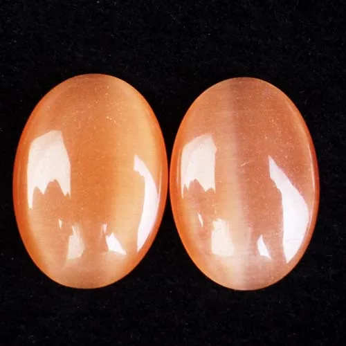 2pieces/lot)Wholesale Natural Mixed Stone Oval CAB CABOCHON 25x18x6mm yl061801 - Окраска металла: red Cat Eye