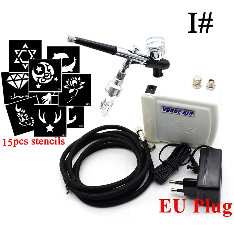 Escova de ar Arma para a Arte do Unha Mini Dupla Ação Airbrush Compressor Kit 12v Pintura Maquiagem Bolo Ofício Modelo Aerógrafo Ferramenta Mais Limpa 19 Mini dupla ação airbrush compressor kit 12v