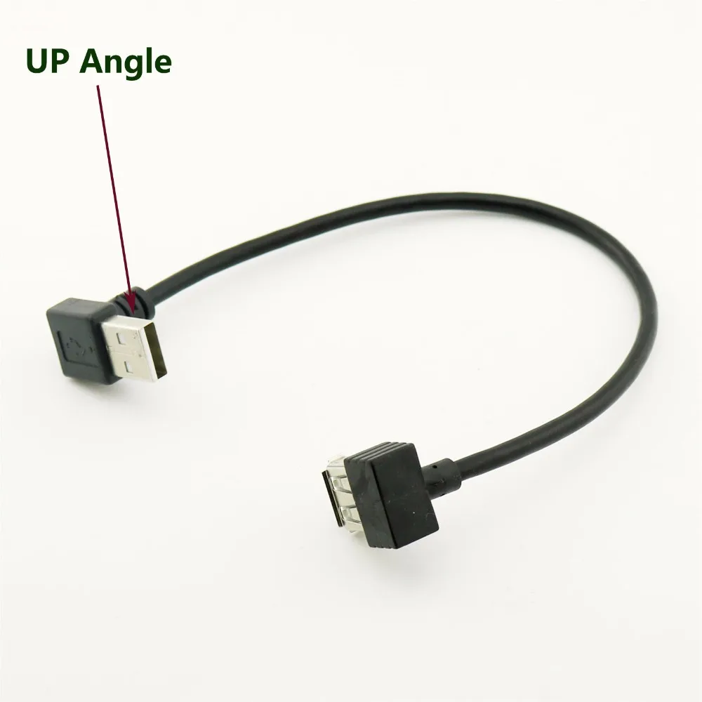 1 قطع usb 2.0 نوع وذكر التوصيل تصل زاوية إلى usb 2.0 اكتب الإناث 90 درجة بزاوية تمديد محول كابل بيانات المسؤول الحبل 25 سنتيمتر