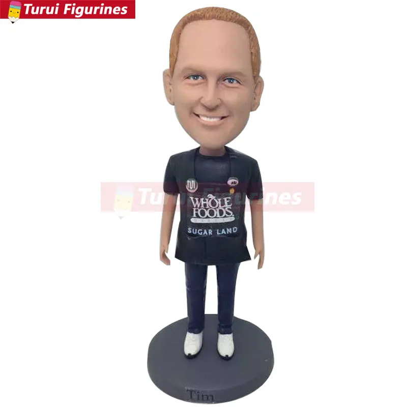 Powerful Boss Custom Bobble Head Personalized Gift Clay Figurines Based on Customers Photos Birthday Cake Topper Husband Boyfriend Bday Gift