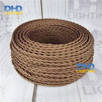 

Outlet 100meters Free shipping Vintage Light Lamp Cord Antique Fabric Braided Cable wire cord Retro textile light wire 2*0.75MM