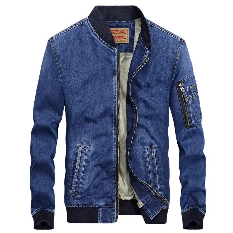 

2018 Denim Spring Autumn Winter Jacket Men Fleece