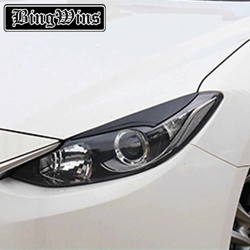 Автомобильный дизайн ABS фара бровей декоративное покрытие Накладка для Mazda 3 Axela снаружи наклейки полосы фар отделкой