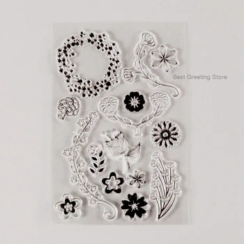 

flower vine stamps for scrapbooking DIY transparent silicone clear rubber stamp sheet