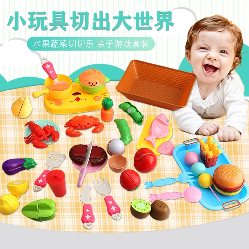 

Kitchen Toys Miniature Food Cutting Fruit Vegetable Play Food Children Girl Kids Plastic Kitchen Toys Cooking Set Education Toy