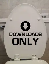 Downloads Only Toilet Seat Text Sticker Bathroom WC Art Home Decoration Quotes Decals Vinyl Waterproof Down Sign Murals 3510