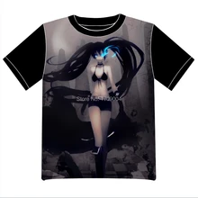 Envío Gratis Anime manga Negro Rock Shooter T-shirt Las Mujeres de Los Hombres Cosplay Camiseta de Malla Negro Tee 006