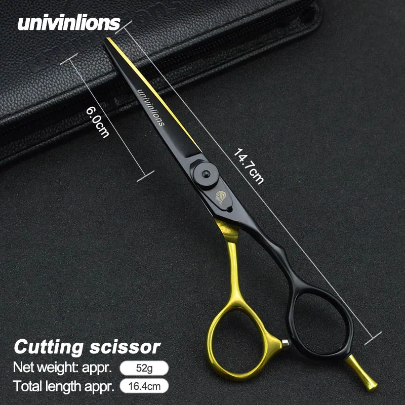 5.5/6" black gold barber hair scissors hairdressing scissors professional hair scisor barber supplies shears gift japan haircut