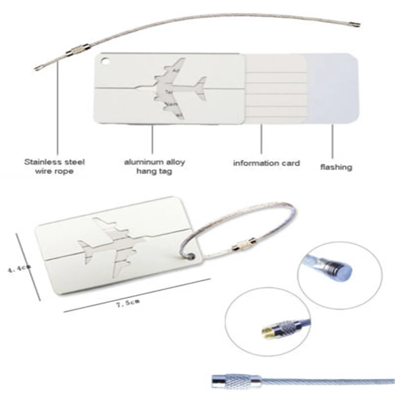 Хит, багажная бирка, алюминиевый сплав, Воздушный самолет, Дорожный чемодан, имя, адрес, ID этикетка