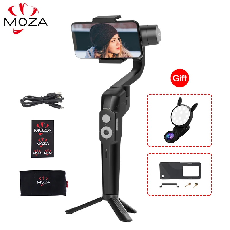 

MOZA MINI-S 3-Axis Handheld Gimbal Foldable Stabilizer Tripod Lightening Go Pro Plate Adaptor for Smartphone Gopro