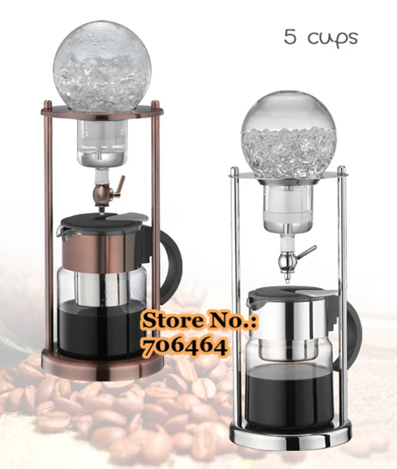 Water/Ice drip coffee maker 5cups Gold 600cc with stainless steel Ice