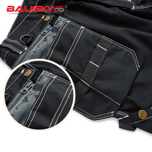 Bauskydd 남성용 작업복 바지, 블랙 작업복, 멀티 포켓 작업 유니폼 포켓, 도구 무료 배송 2