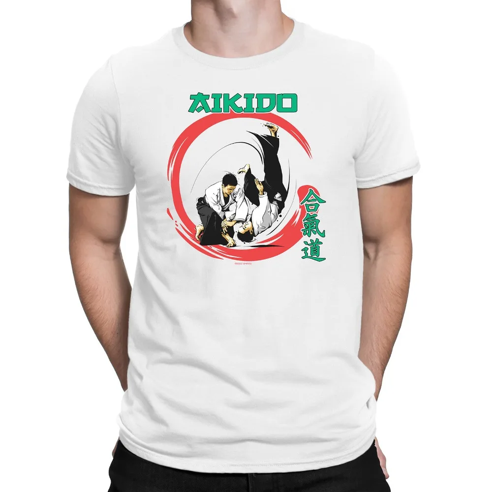 Новинка 2018 Мужская мода AIKIDO футболка японские Боевые искусства ММА боевые