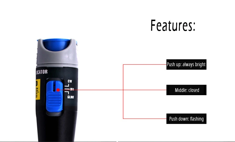 Визуальный дефектоскоп 1-30 мВт красный лазерный светильник Ручка Тип Тестер волоконно-оптического кабеля метр