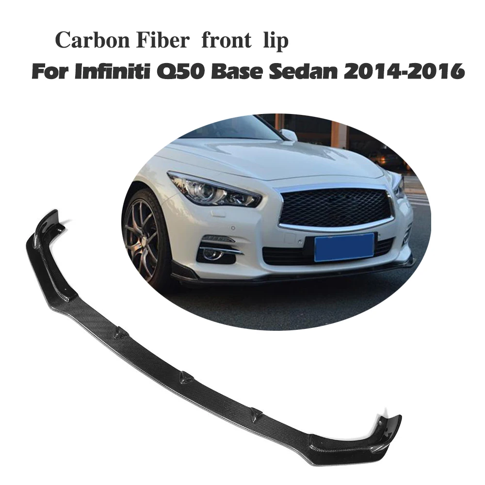 Carbon Fiber Front Bumper Lip Spoiler Chin For Infiniti Q50 Base Sedan