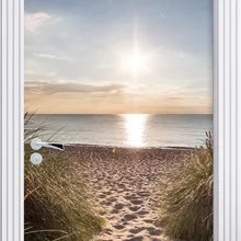 Наклейка на дверь 3D стерео пляжный песочный путь фотообои ПВХ Виниловые наклейки на стены дверная фреска спальня дверь наклейка s домашний декор