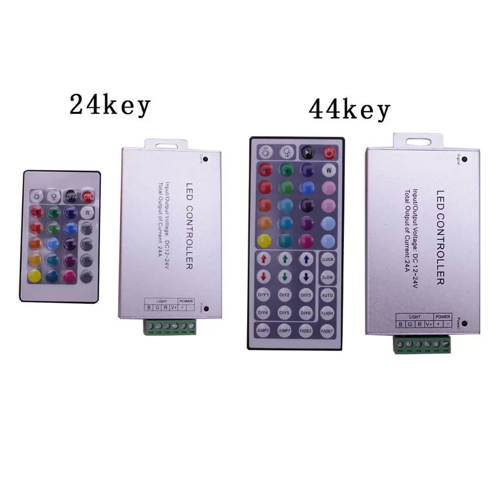 Free shipping DC12V-24V 12A / 24A 44key IR Remote Led RGB Controller wireles Dimmer for 3528 5050 led strip Lamp | Освещение