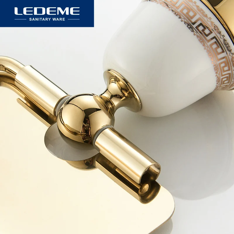 LEDEME Toilet Paper Holder Ceramic Heavy Duty Suction Wall Mount Toilet Tissue Paper Holder Bathroom Roll Paper Holder L3603G