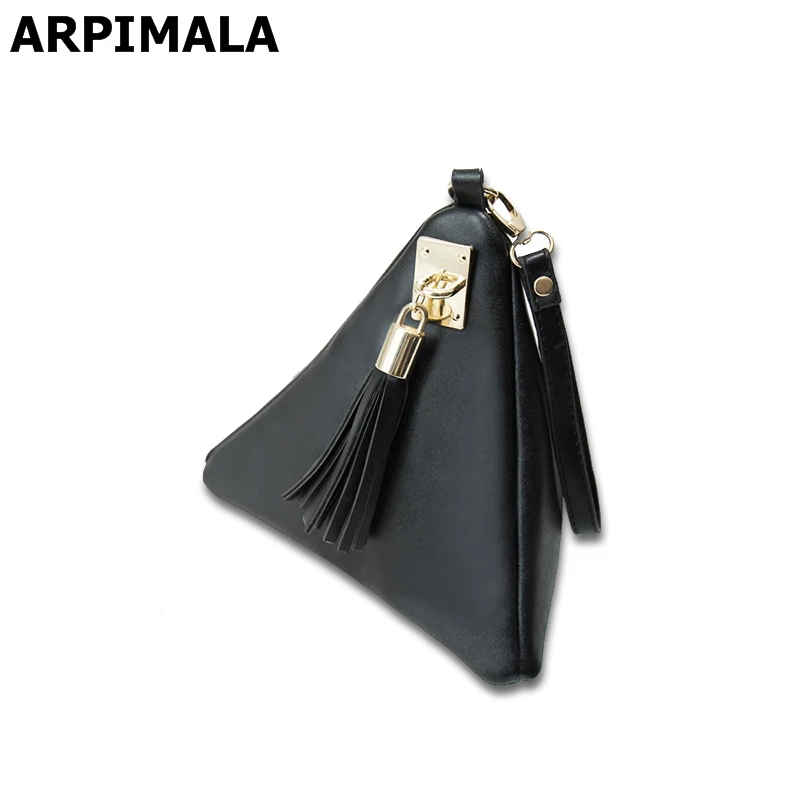 

ARPIMALA 2018 Makeup Bags Triangle Leather Cosmetic Bag Luxury Fringe Handbags Women High Quality Organizer Travel Make up Case