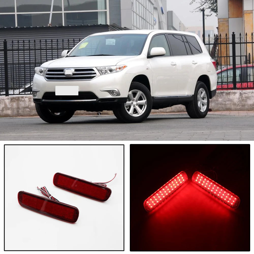 CAPQX 1 Pair For Highlander 11-13 Car-styling LED Tail Light Rear Bumper Reflector Brake Signal Warning Lamp Fog | Автомобили и