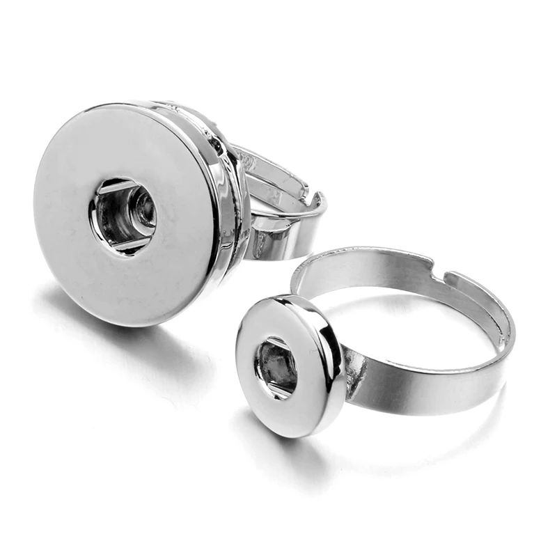 

New Snap Jewelry Metal 18mm 12mm Snap Button Ring DIY Party Ring Interchangeable Rings For Women Men Rings