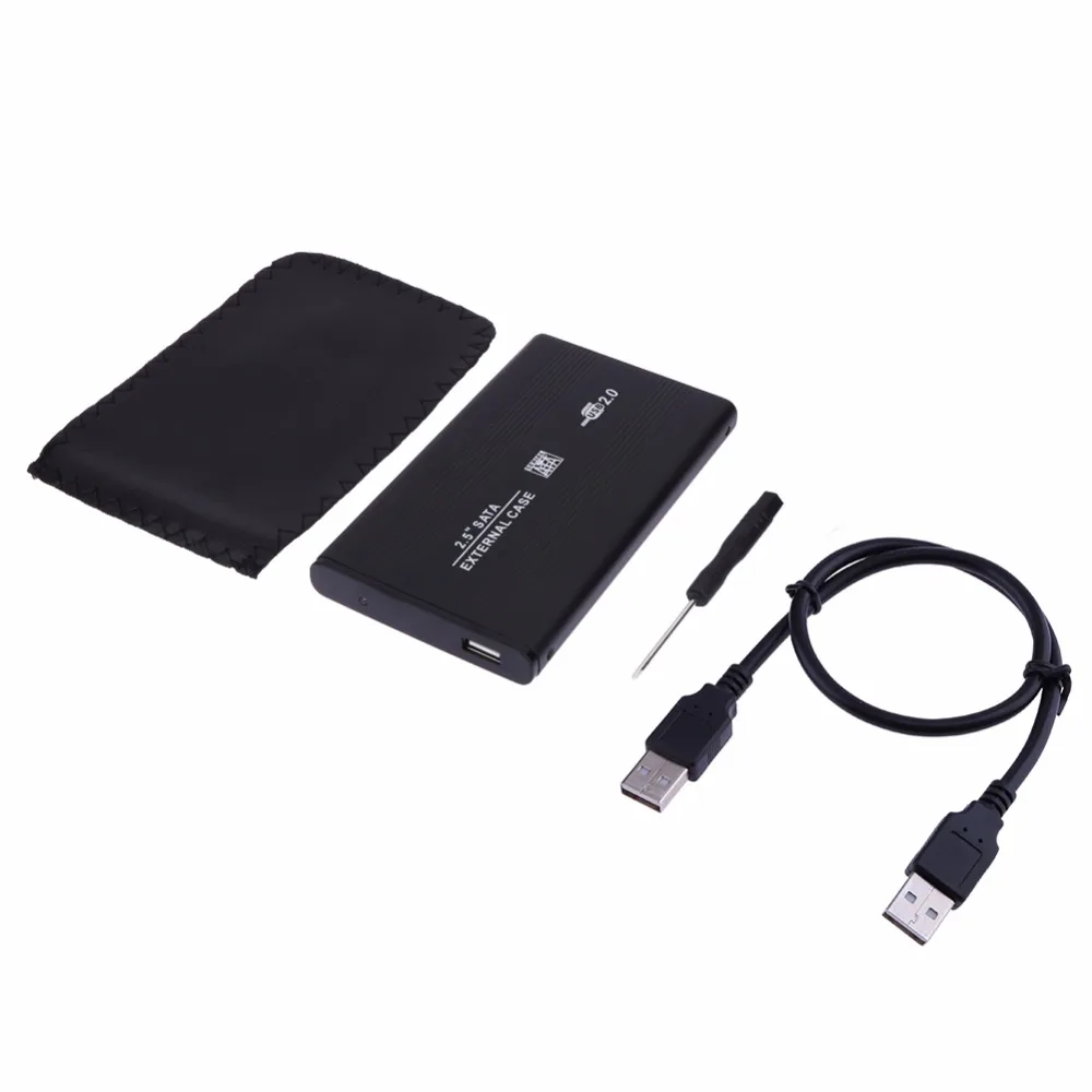 USB2.0 2 5 дюймов SATA HDD жесткий диск Внешний корпус Чехол Коробка чехол на с USB кабелем