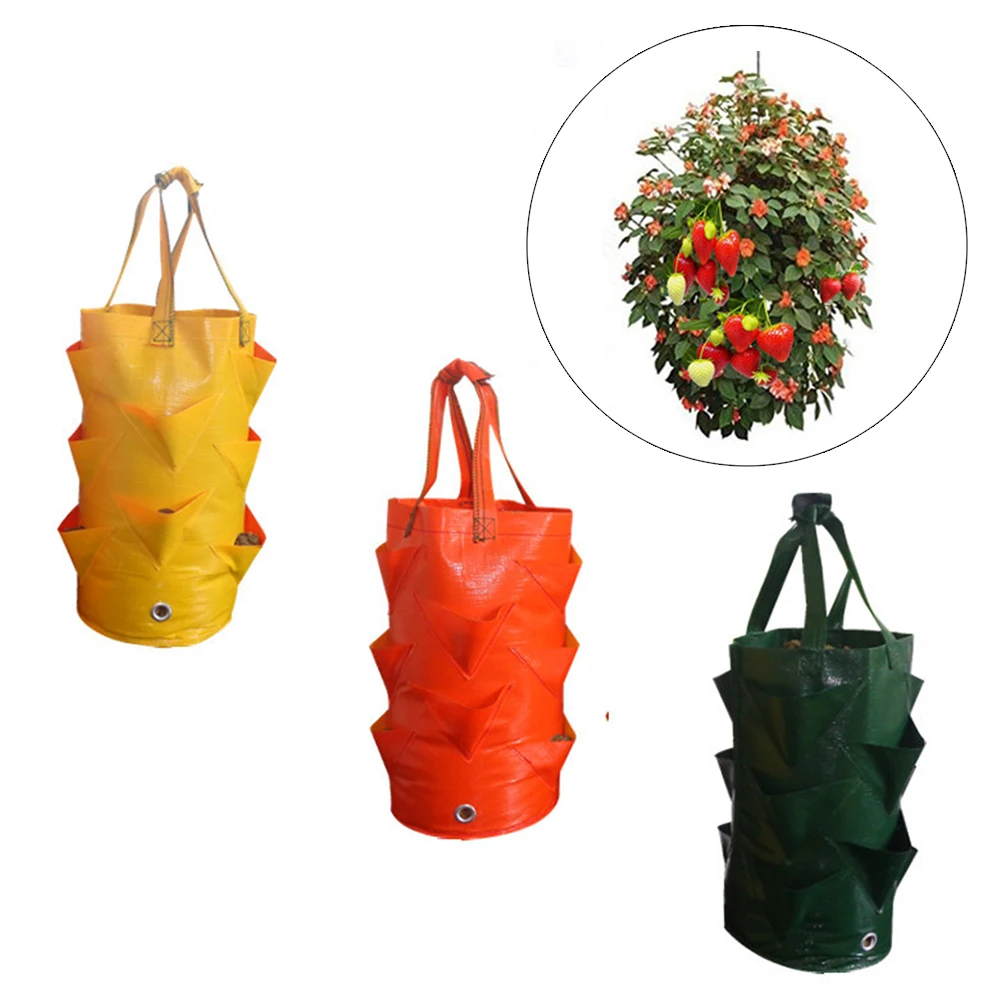 

multi-pocket Gallons Strawberry Planting Bag Gardening Flower Planting Bag Garden Hanging Bag Tool Garden crops Plant growth bag