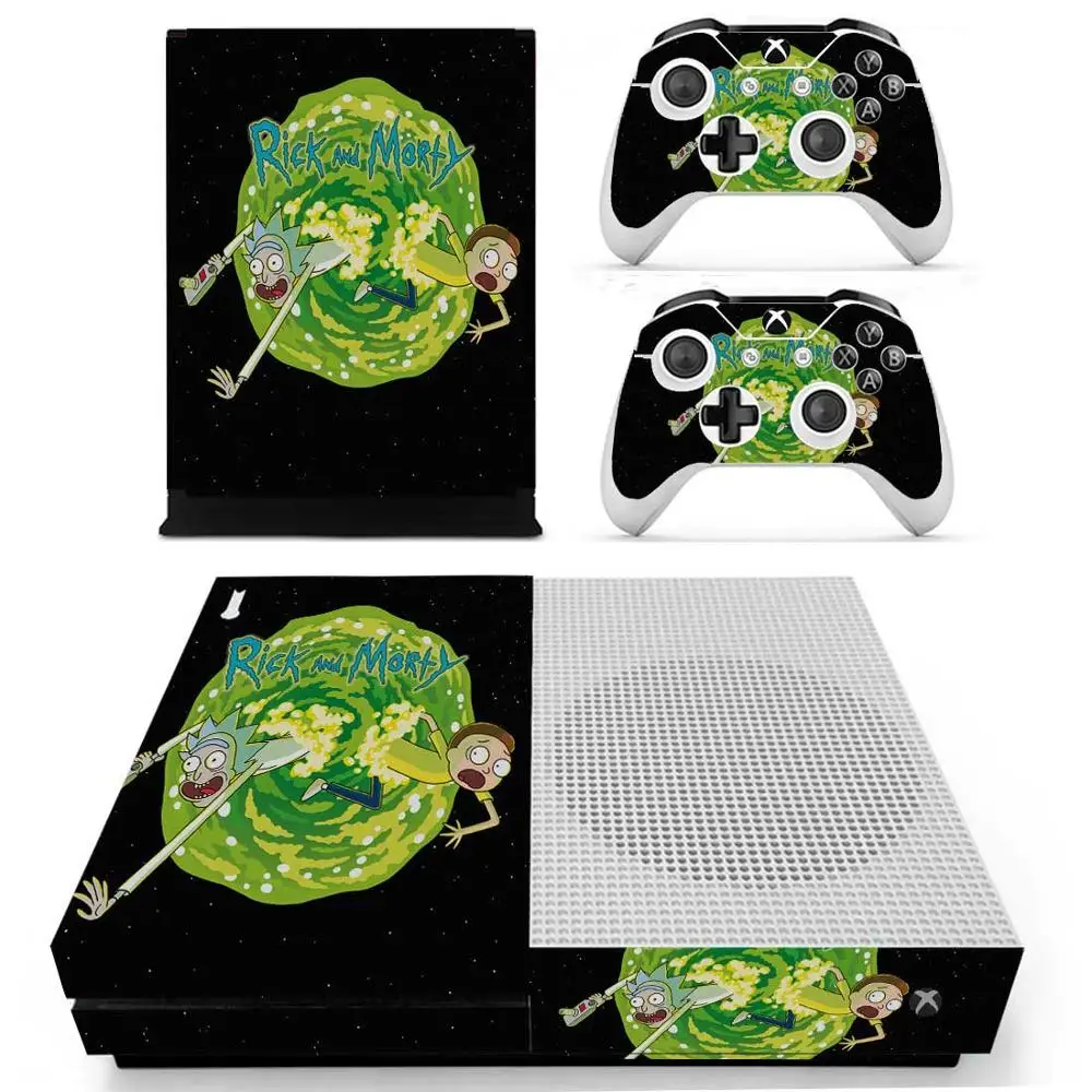 Наклейка Rick and Morty s для Xbox One S, наклейка для кожи vinilo pegatina для Xbox one, тонкая консоль и два контроллера - Цвет: YS-xboxoneS-1701