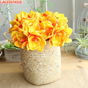 

PU orchid bouquet artificial flower home decoration wedding bouquets fake flowers
