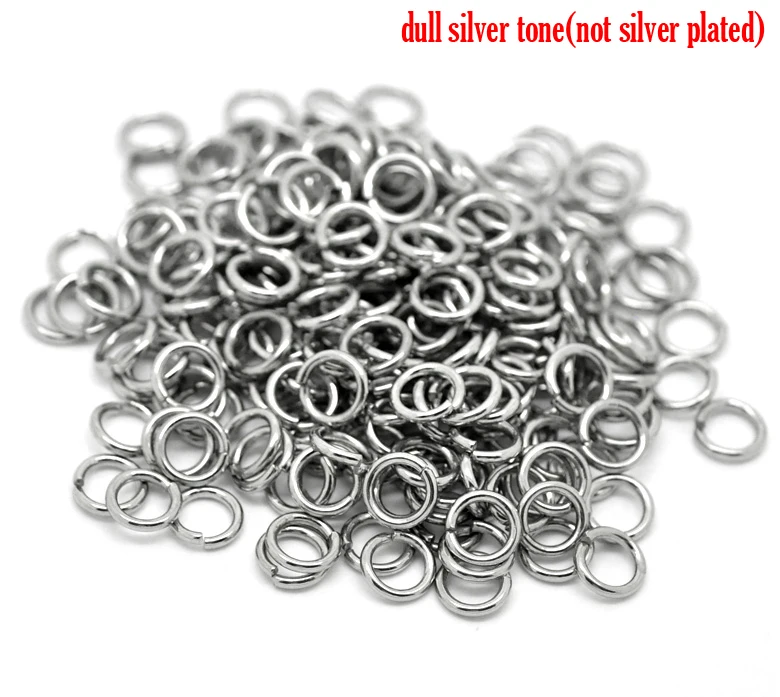 Doreenbeads 500 قطع فضية لهجة الفولاذ الصلب الفتح الانتقال خواتم 7 ملليمتر x 1.2 ملليمتر (B18879) ، ييوو