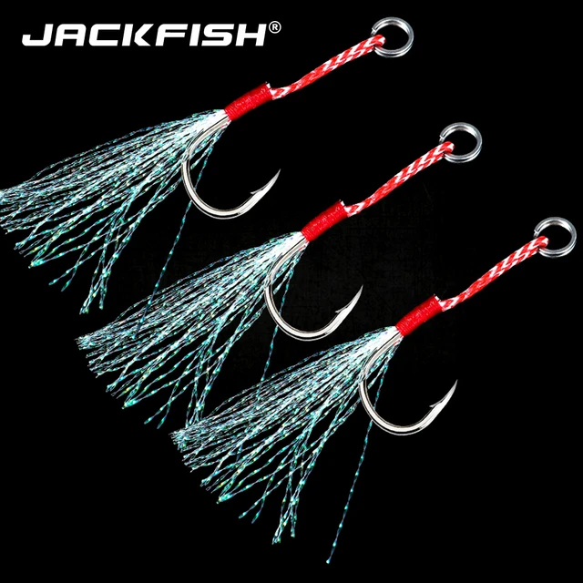 JACKFISH 10pcs/lot High Carbon Steel Fishing Hooks with Line