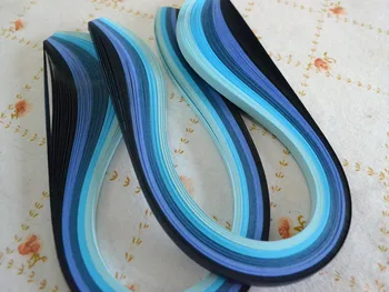 

100PCS paper Quilling Paper 3,5,7,10,20mm x 39cm /pcs Mixed 5 Blue Gradient Colors colorful DIY Paper Material Free Shipping