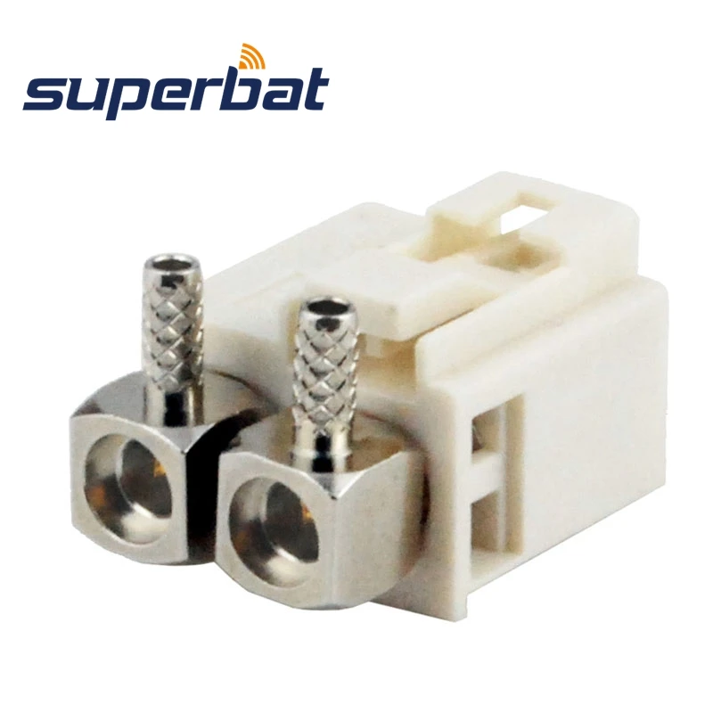 Superbat Fakra Double Code B Female Right Angle Crimp RF Coaxial Connector for Cable RG316 RG174 LMR100 for Radio with Phantom