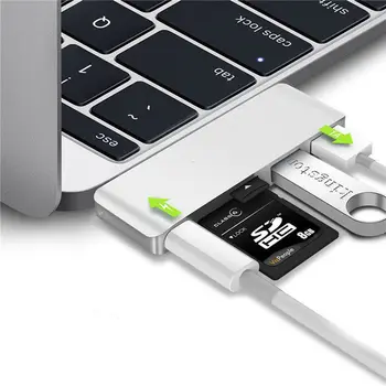 

5 in1 USB C Hub 3.0 Type-C Adapter Charging Data Sync Card Reader memory stick pro duo adapter for Apple MacBook Pro Accessories