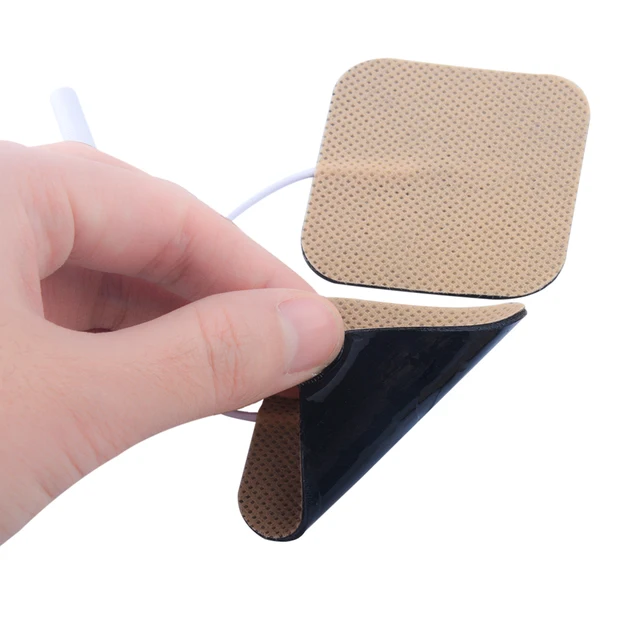 10 Pairs High Quality Brown Electrodes Pads With Plug Hole 2.0mm For TENS/EMS Digital Therapy Machine Size 5*5cm 5